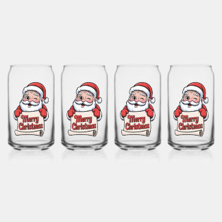 Père Noël Clin d'Œil 🎅 "Merry Christmas" Blikvorm Glas