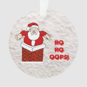 Père Noël coincé à Chimney Ho Ho Oops! Ornement
