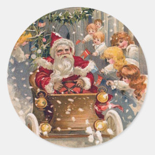 Père Noël conduit une voiture de course Stickers