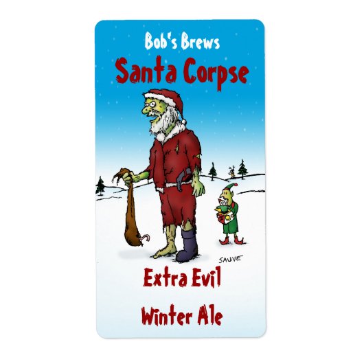 Père Noël Corpse Zombie Homebrew Bière Étiquette (Devant)