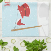 Père Noël costume sur étendoir Noël Serviette de c (Plié)