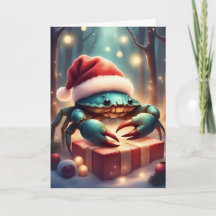 Père Noël Crab’s Holiday - Carte de Noël côtière