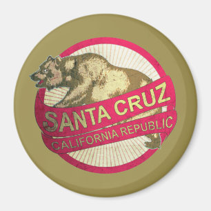 Père Noël Cruz Californie Aimant vintage ours
