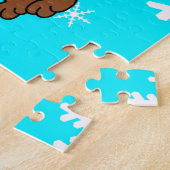 Père Noël Dachshund Chien Snowflake Design Puzzle (Côté)