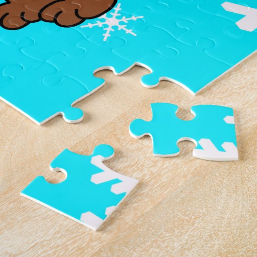 Père Noël Dachshund Chien Snowflake Design Puzzle (Côté)
