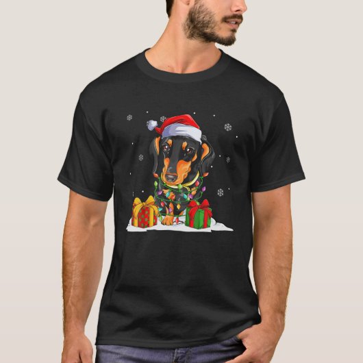 père Noël Dachshund lumières de Noël Sweat Chien d (Devant)