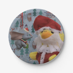 Père Noël Danny Duck. Assiettes en papier