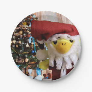 Père Noël Danny Duck. Assiettes en papier