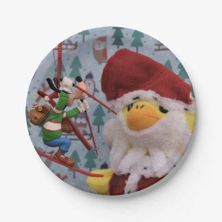 Père Noël Danny Duck.   Assiettes en papier