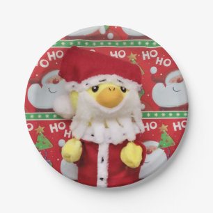 Père Noël Danny Duck. Assiettes en papier