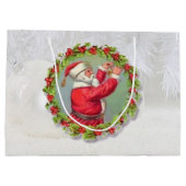 Père Noël dans un grand sac cadeau de couronne (Dos)