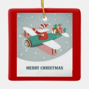 Père Noël dans un ornement de Noël dans un avio