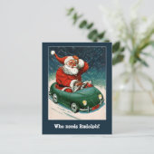 Père Noël dans une carte de Noël voiture de sport (Debout devant)