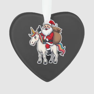 Père Noël de Noël chevauchant une licorne - Filles