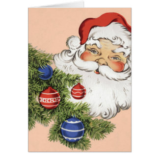 Père Noël de Noël vintage avec ornements d'arbre