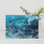 Père Noël de Noël volant dans le ciel Carte de vac (Debout devant)