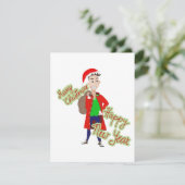 Père Noël de quartier carte de vacances plate (Debout devant)