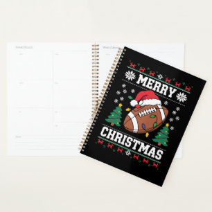 Père Noël de style pull de Noël moche football amé