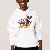 Père Noël de surf avec Reindeer Kids Pullover Swea (Devant)