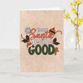 Père Noël Définissez un Bon Noël | Carte de vœux (Fleur jaune)