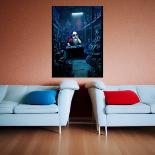 Père Noël déprimé   AI Art Poster