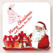 Père Noël dessous de verre en plastique avec dossi (Devant)