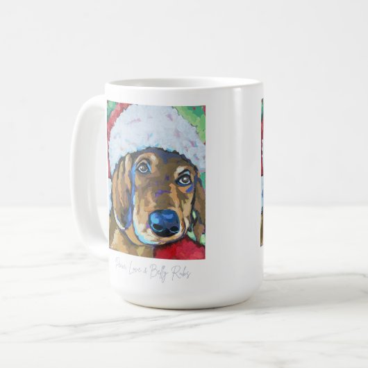 Père Noël Dog Peace, Love and Belly Rubs tasse à c (Devant gauche)