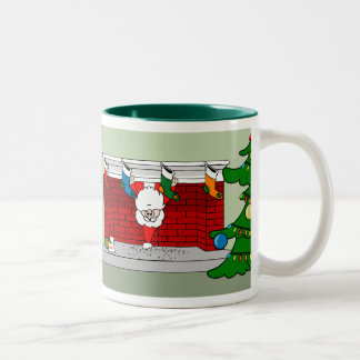 Père Noël Down the Chimney Christmas Mug