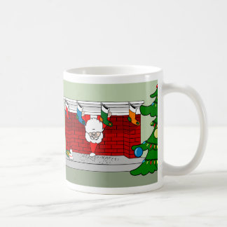 Père Noël Down the Chimney Christmas Mug