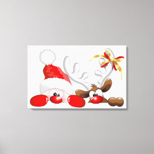 Père Noël drôle et copie de toile de bande