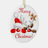 Père Noël drôle et ornement de bande dessinée de (Droite)