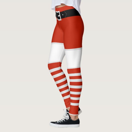 Père Noël Drôle Leggings de Noël (Gauche)