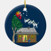 Père Noël en Australie Ornement céramique (Dos)