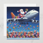 Père Noël en train de monter sur carte jumbo jet p (Devant / Derrière)