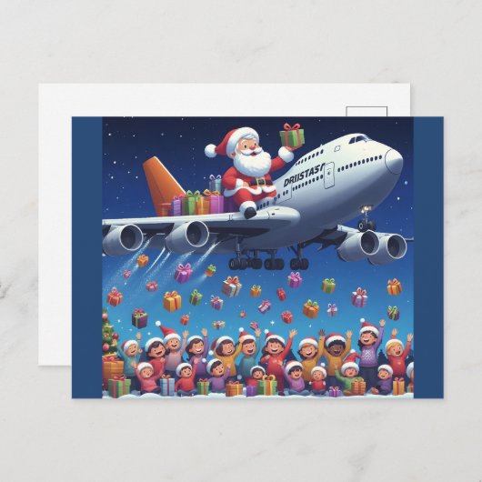 Père Noël en train de monter sur carte postale jum (Devant / Derrière)