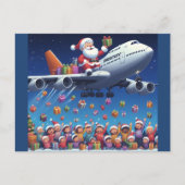 Père Noël en train de monter sur carte postale jum (Devant)