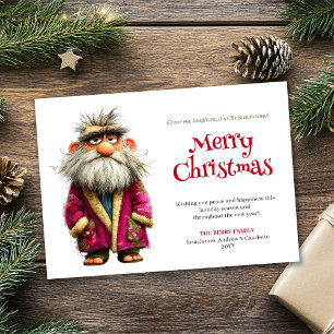 Père Noël enjoué carte de vœux de Noël personnalis