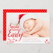 père Noël Est Venu Tôt Nouveau-Né Carte Noël (Devant / Derrière)