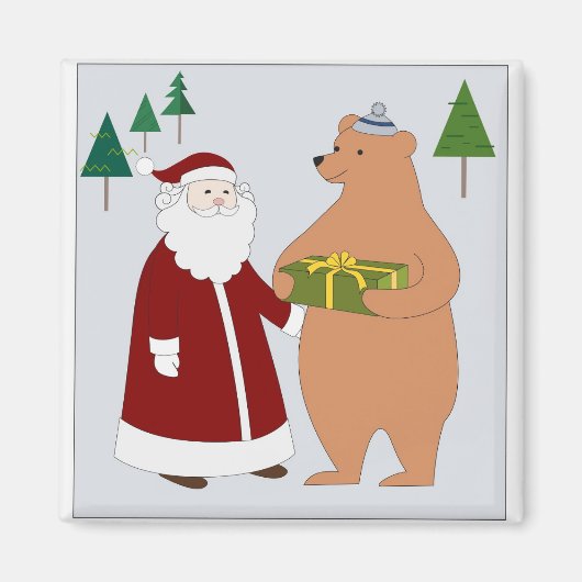 Père Noël et aimant à ours (Devant)