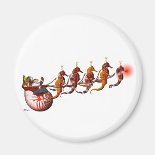 Père Noël et aimant de Sleigh d'hippocampe