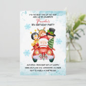 Père Noël et amis Invitation de fête d'anniversair (Debout devant)