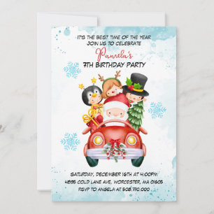 Père Noël et amis Invitation de fête d'anniversair
