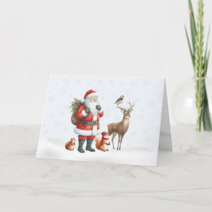 Père Noël et amis Joyeuse carte de Noël