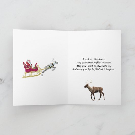 Père Noël et carte de Noël des rennes pour frère (Intérieur)