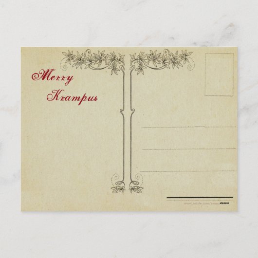 Père Noël et carte postale de Krampus (Dos)