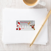Père Noël Et Cerf Sticker Cadeau De Noël Étiquette (En situation)
