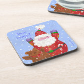 Père Noël et dessous de verre en peluche (Côté gauche)