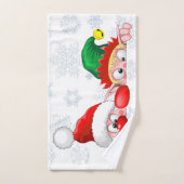 Père Noël et Elf Cute et drôle Caractères Pékin (Serviette à main)