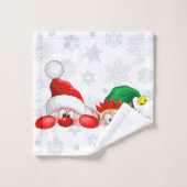 Père Noël et Elf Cute et drôle Caractères Pékin (Gant de toilette)
