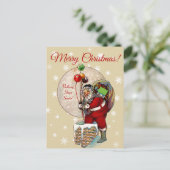 Père Noël et la carte postale de Noël de Narrow (Debout devant)